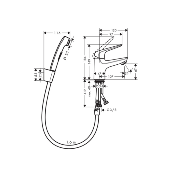 Hansgrohe 71144000 смеситель Novus для раковины