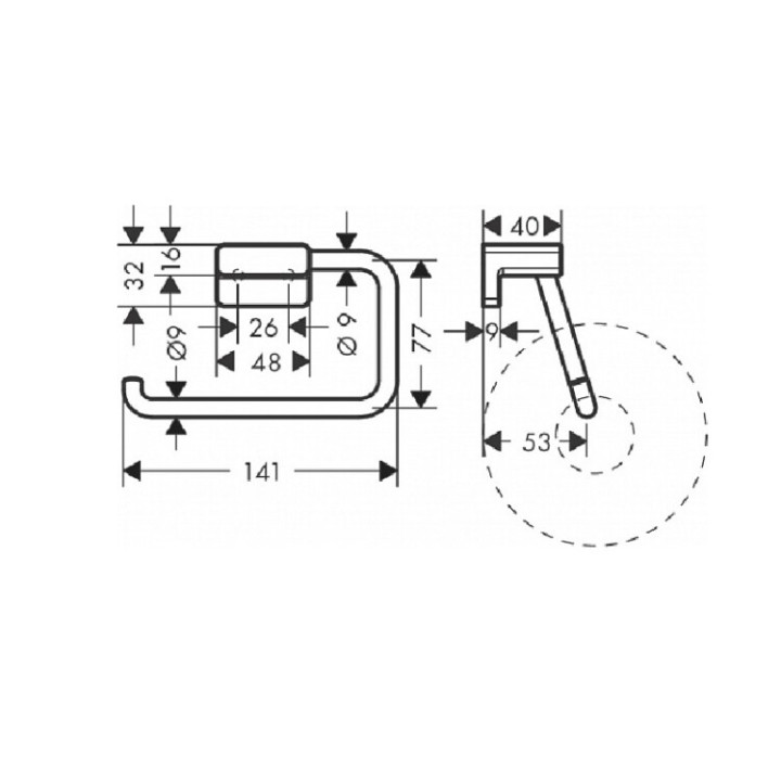 Hansgrohe 41771670 держатель бумаги Matt Black