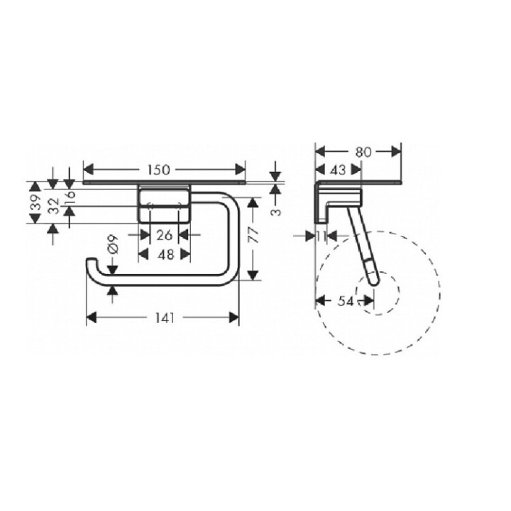 Hansgrohe 41772670 держатель, Matt Black
