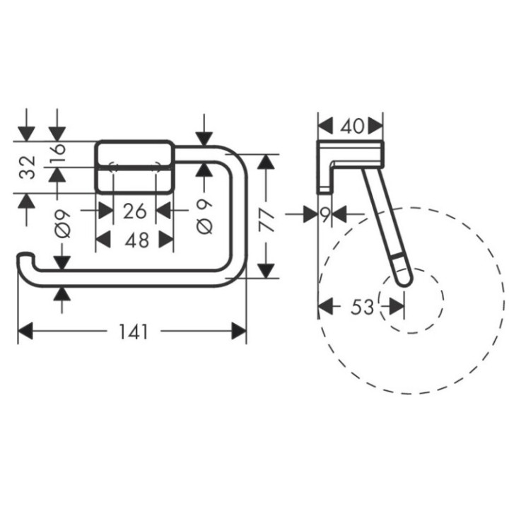 Hansgrohe 41771000 держатель бумаги, хром