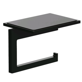 Kludi VELA C Бумагодержатель с полкой подвесной Matt Black, Nero Opaco