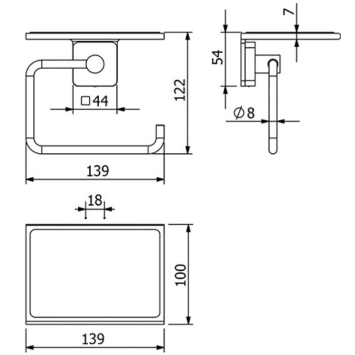 Kludi 25971N2 держатель бумаги VELA S Gun Metall