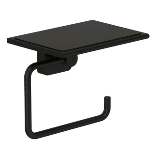 Kludi VELA S Бумагодержатель с полкой подвесной Matt Black, Nero Opaco