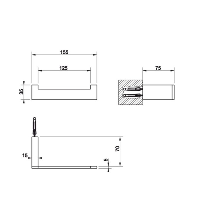 Gessi 20855#031 держатель бумаги Rettangolo хром
