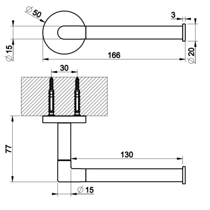 Gessi 63855#299 держатель бумаги Matt Black