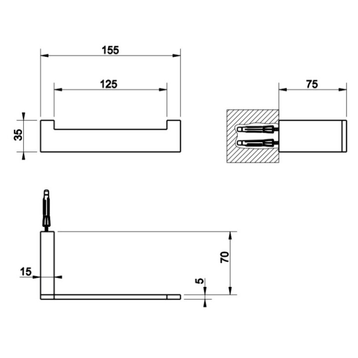 Gessi 20855#707 держатель туалетной бумаги Black Metal