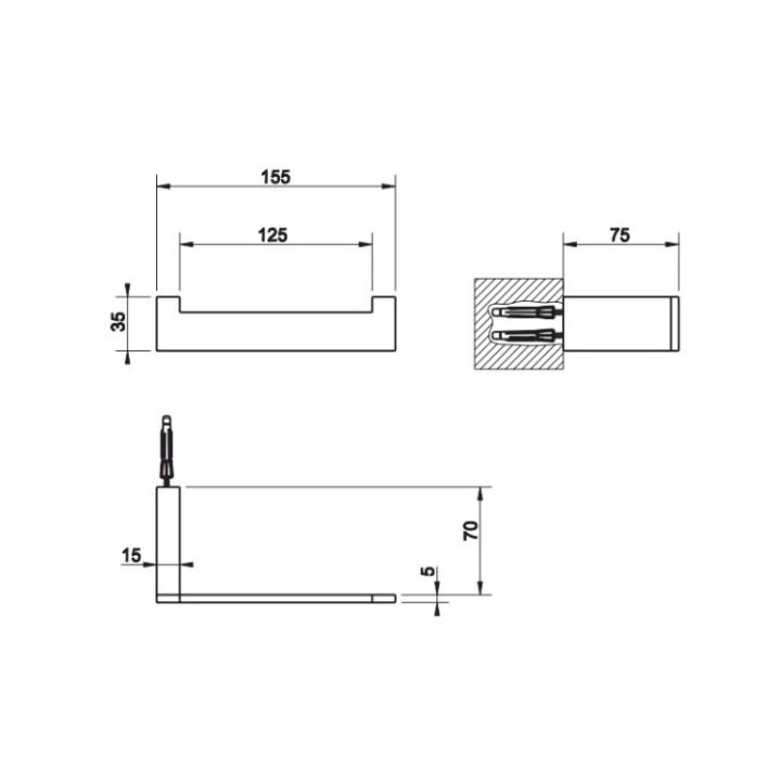 Gessi 20855#149 держатель бумаги Finox Brushed Nickel