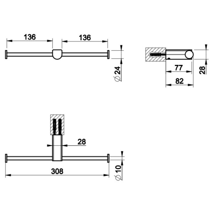 Gessi 59415#299 держатель бумаги Matt Black