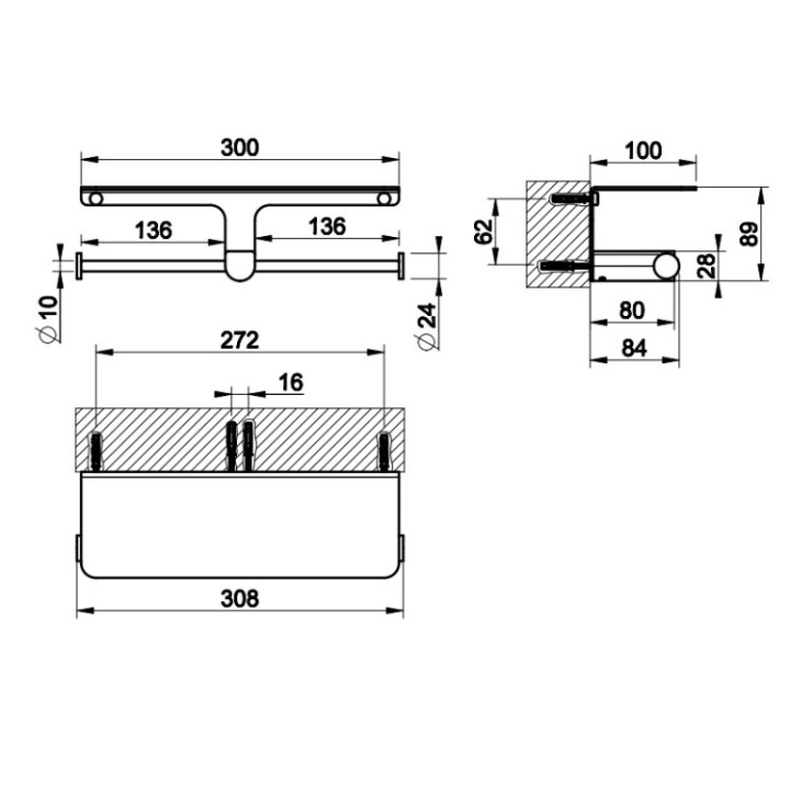 Gessi 59450#708 держатель бумаги Copper Brushed