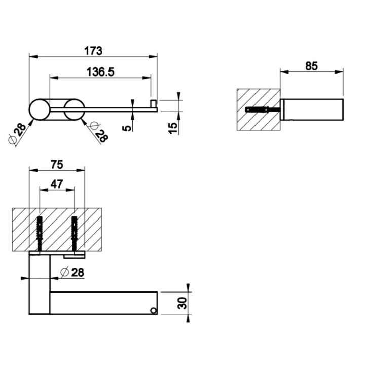Gessi 54749#727 держатель бумаги Brushed Brass PVD
