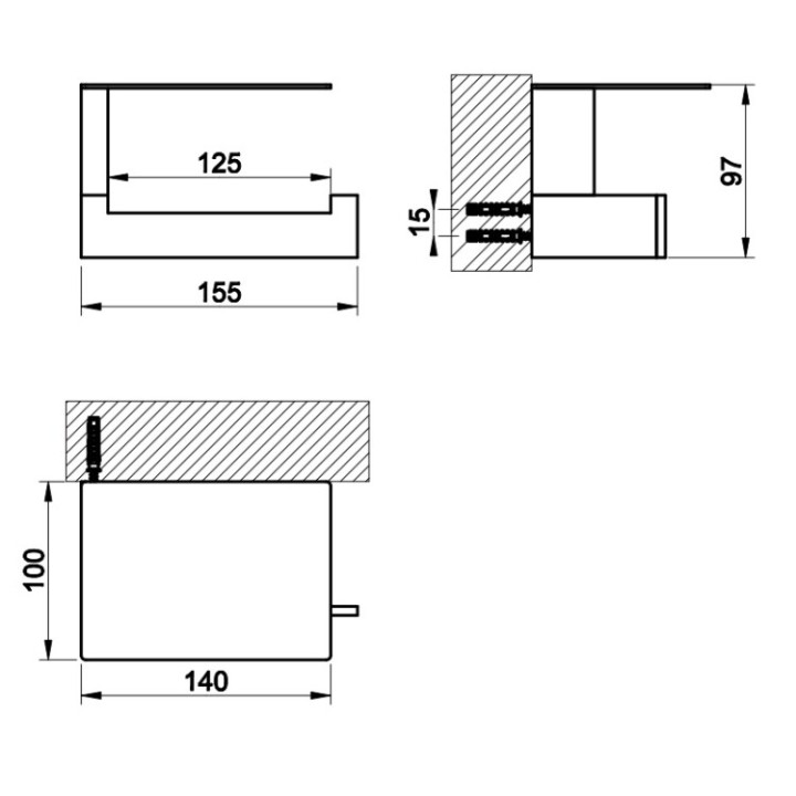 Gessi 20849#707 держатель бумаги Rettangolo
