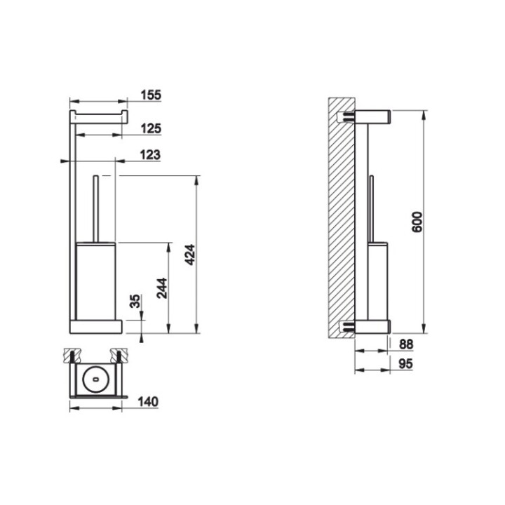 Gessi 20868#708 бумагодержатель Copper Brushed PVD
