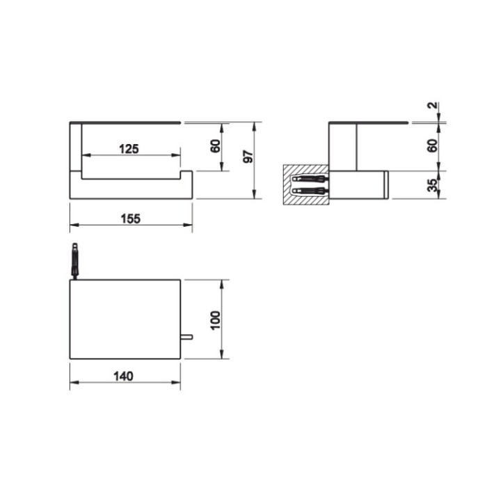 Бумагодержатель Gessi 20849#706 Rettangolo PVD