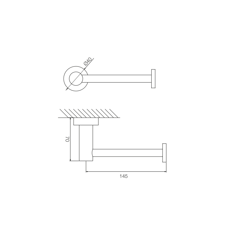 Бумагодержатель F6005/1CS Brushed Black Chrome