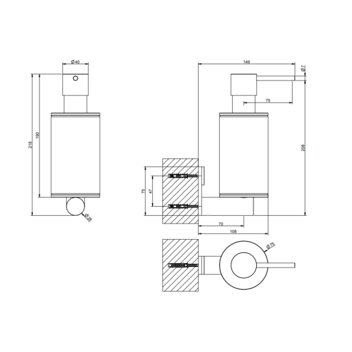 Дозатор Gessi 54713#299 настенный Matt Black