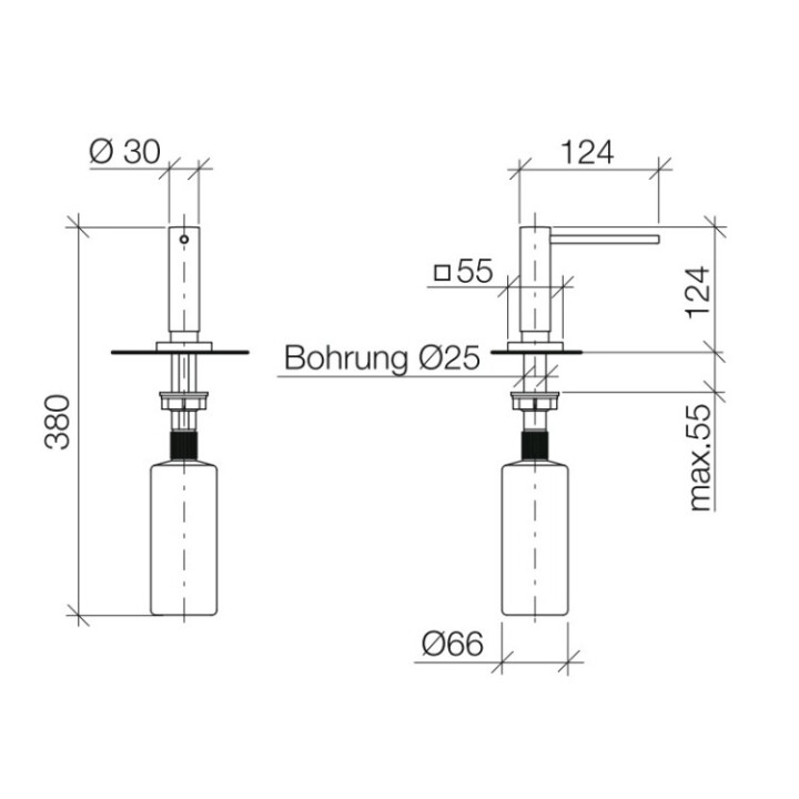 Dornbracht 8243997006 дозатор встраиваемый платина