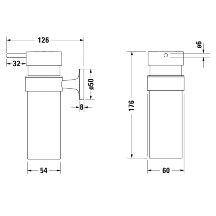 Duravit 0099351000 дозатор Starck T хром настенный