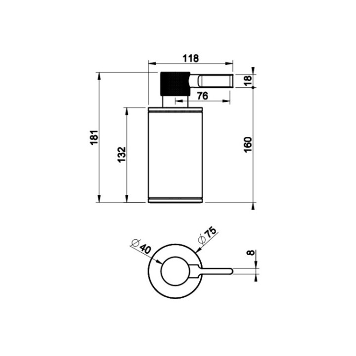 Дозатор Gessi 58538#299, Matt Black, настольный