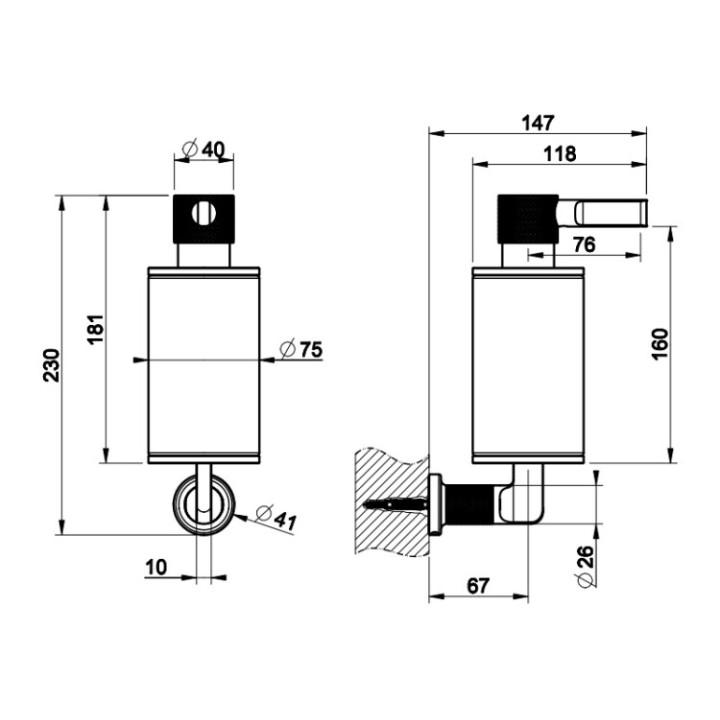 Gessi Inciso дозатор 58514#713 настенный латунь