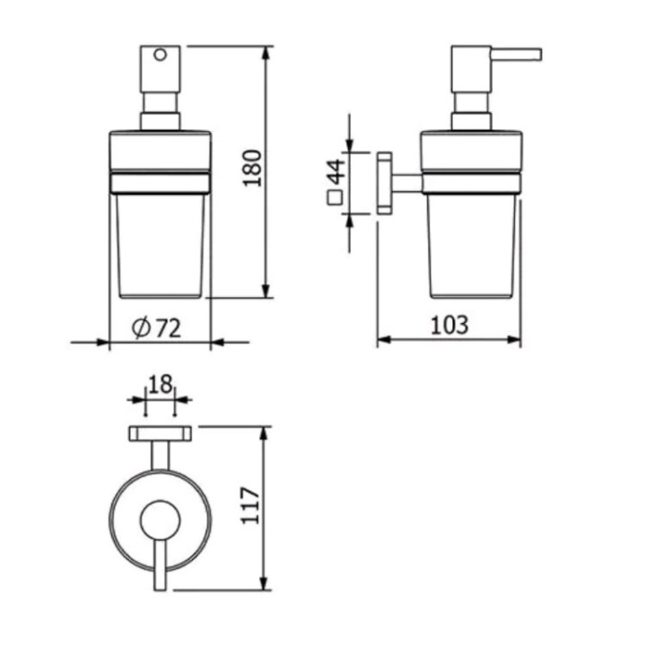 Kludi 25976N2 дозатор настенный Gun Metall