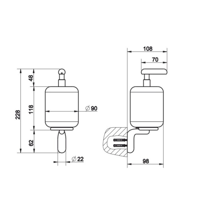 Gessi 38014#031 дозатор настенный, хром Goccia