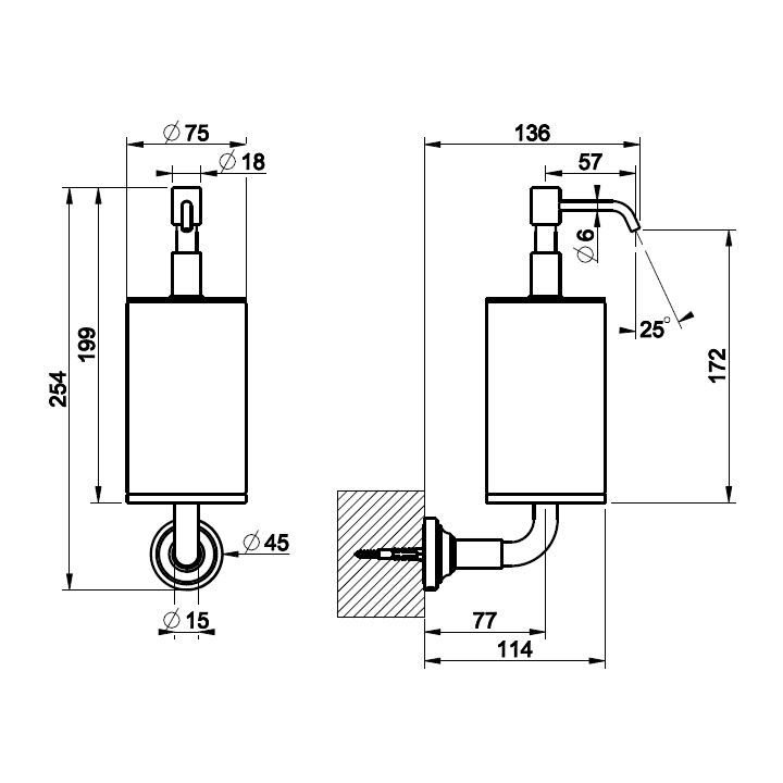 Gessi 65414#735 дозатор настенный VENTI20