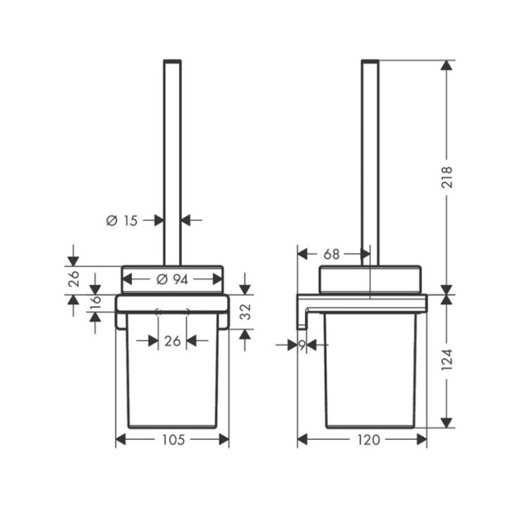 Hansgrohe 41752140 ёршик AddStoris Brushed bronze