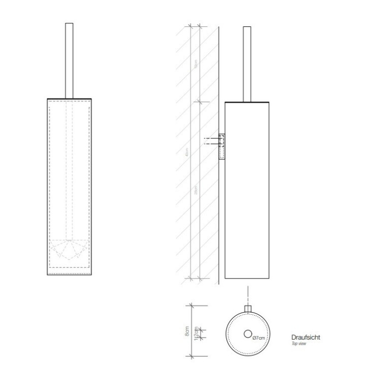 Decor Walther 0521360 ёршик настенный Matt Black
