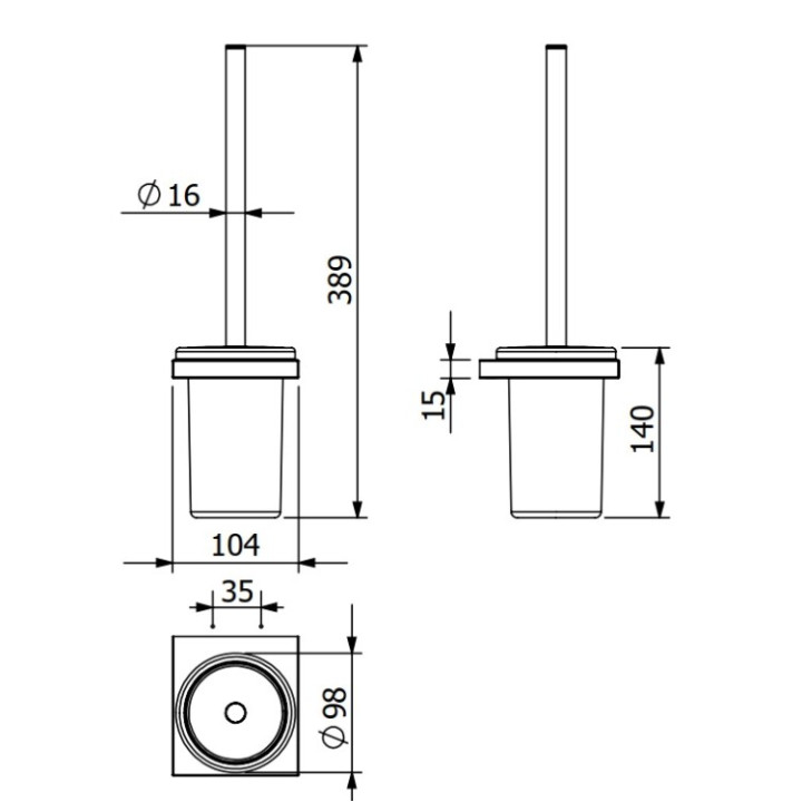 Kludi 3197405 VELA C ёршик настенный хром