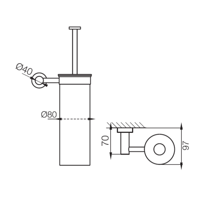F6006/2HS ёршик настенный Fima Brushed Champagne
