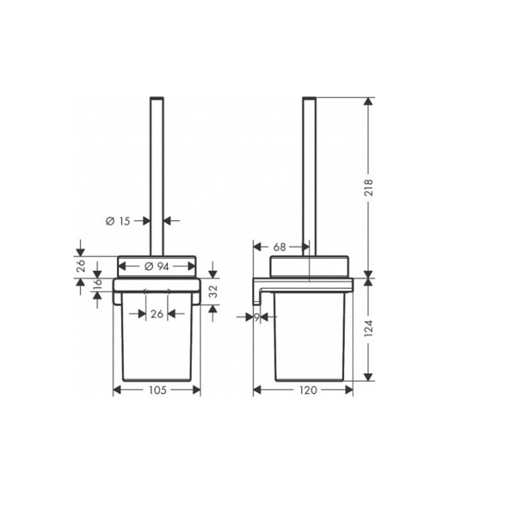 Hansgrohe 41752670 ёршик настенный Matt Black