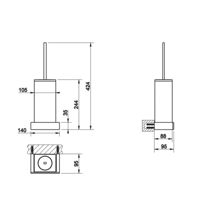 Gessi 20819#031 ёршик Rettangolo, хром