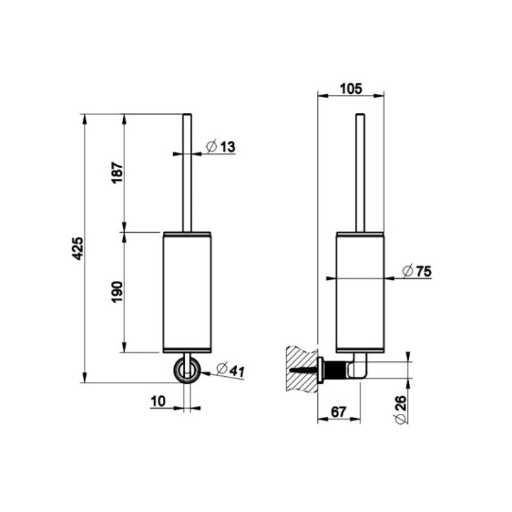 Gessi 58520#299 ёршик настенный Matt Black