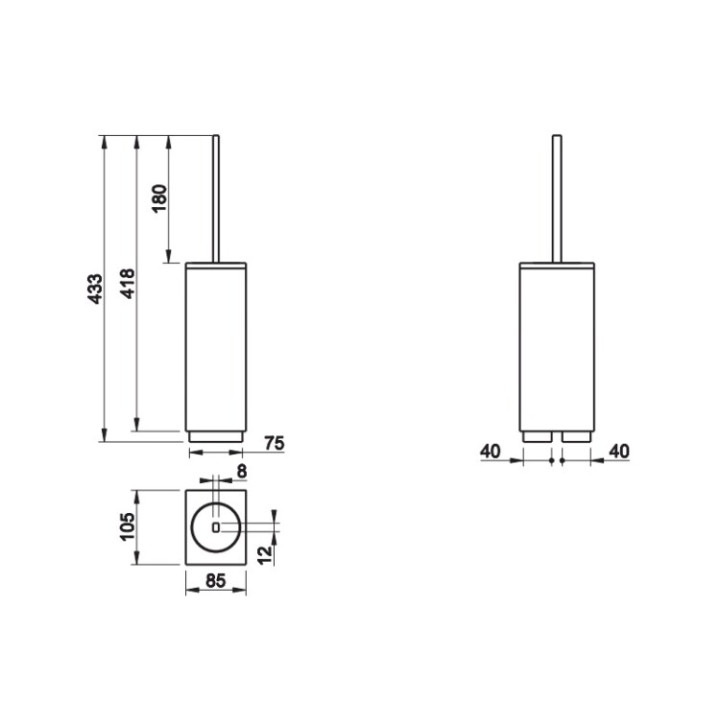 Gessi 20843#031 ёршик напольный хром