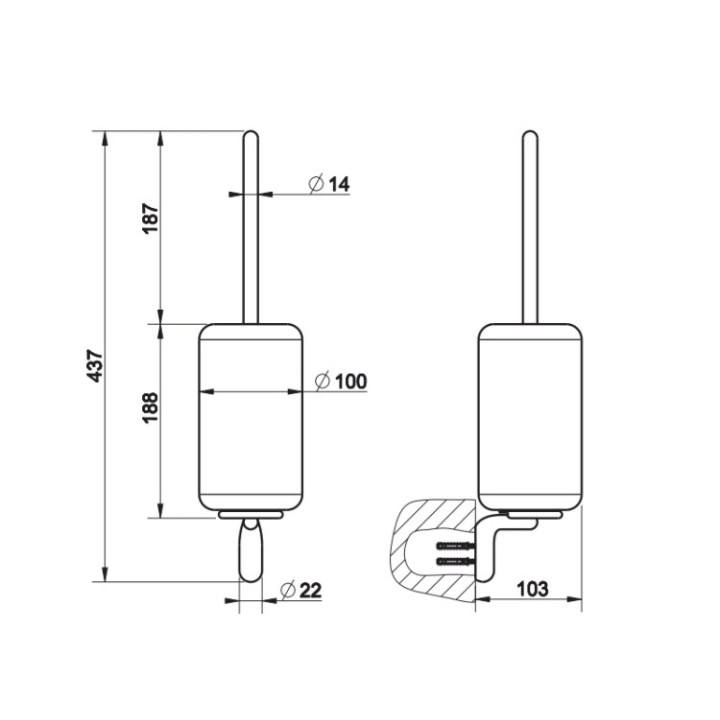 Gessi 38020#031 ёршик для унитаза хром