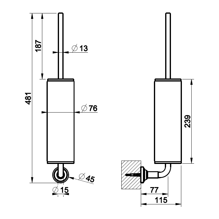 Gessi 65419#735 ёршик настенный Warm Bronze PVD