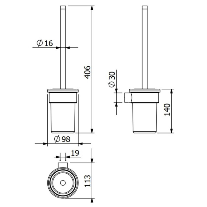 Kludi 58974N5 ёршик для унитаза Brushed Nickel