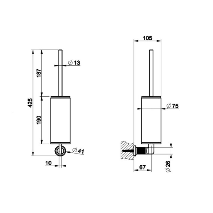 Gessi 58519#187 ёршик настенный Inciso бронза