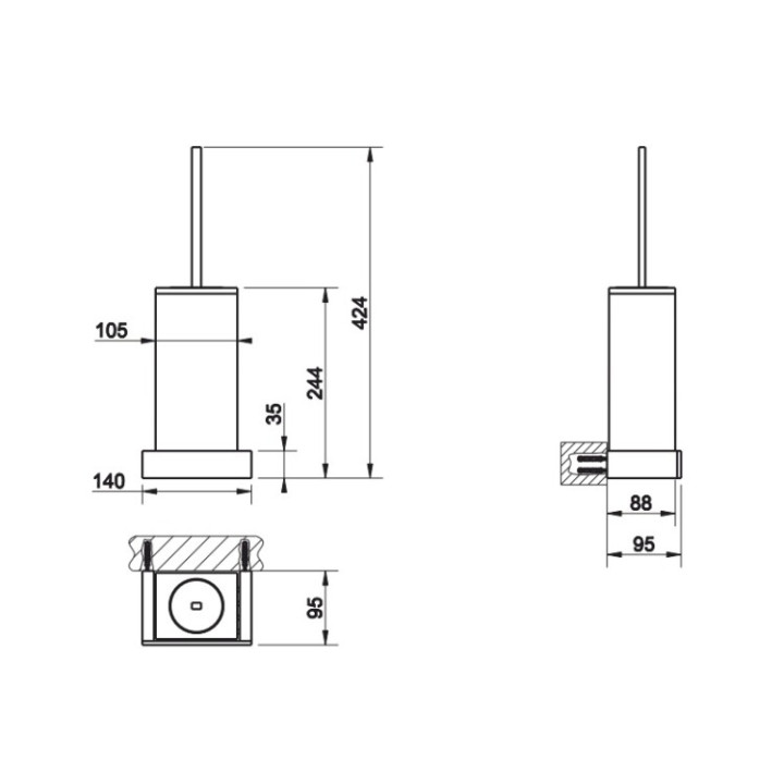 Gessi 20820#031 ёршик для унитаза хром