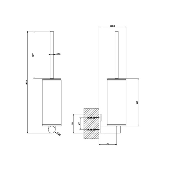 Ёршик Gessi 54719#239 Steel Brushed Inox