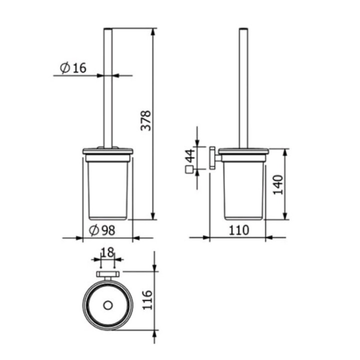 Kludi 25974N5 ёршик для унитаза, Brushed Nickel