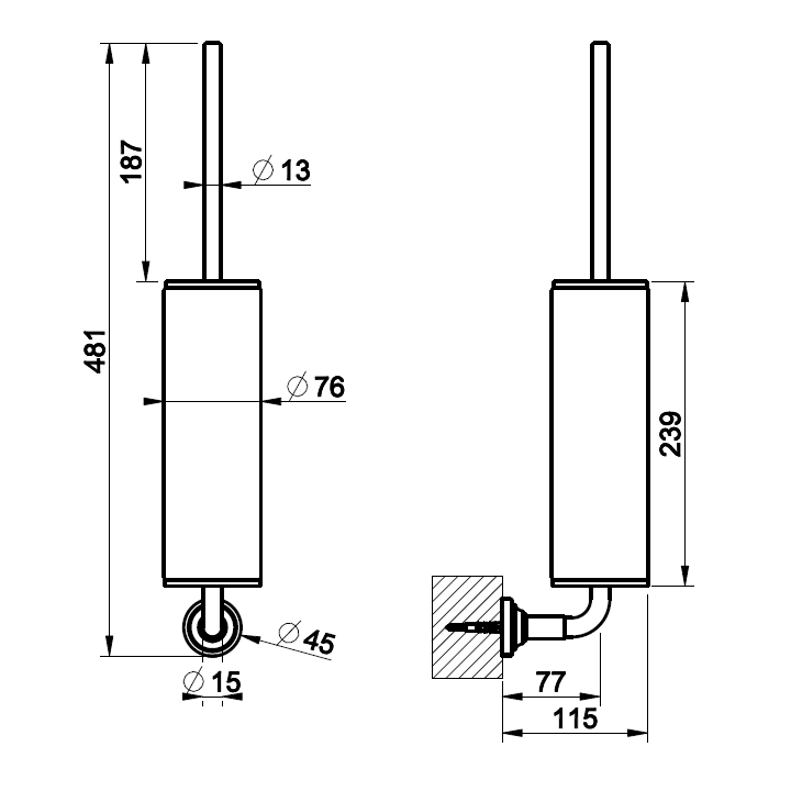 Gessi 65420#735 ёршик VENTI20 Warm Bronze PVD