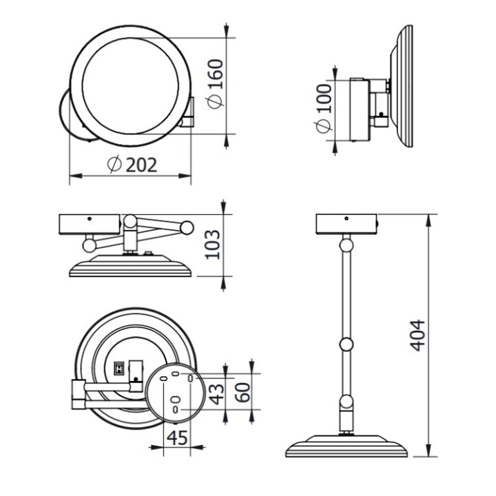 Kludi 5899505W VELA R зеркало с подсветкой хром