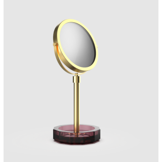 Decor Walther Kristall Косметическое зеркало с подсветкой Rich Burgundy/Gold matt 24 Karat