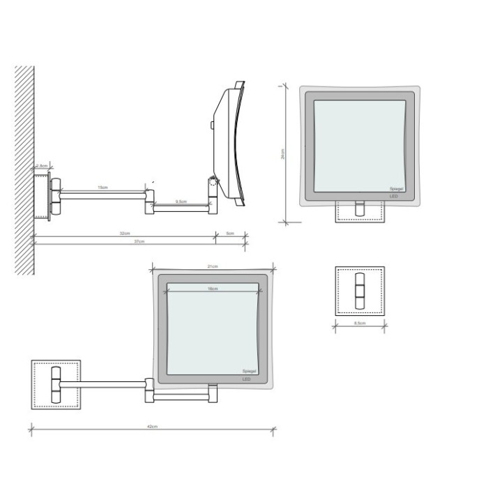 Косметическое зеркало 0121600 Decor Walther BS