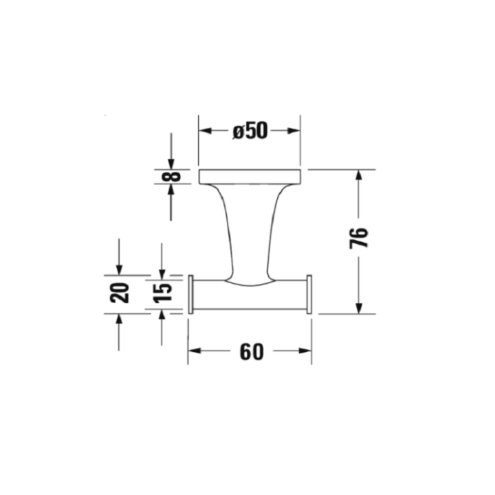 Duravit 0099301000 Starck T крючок двойной хром