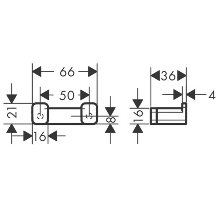 Hansgrohe 41755000 — двойной крючок AddStoris хром