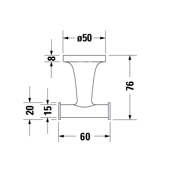 Duravit 0099304600 двойной крючок Starck T Matt Black