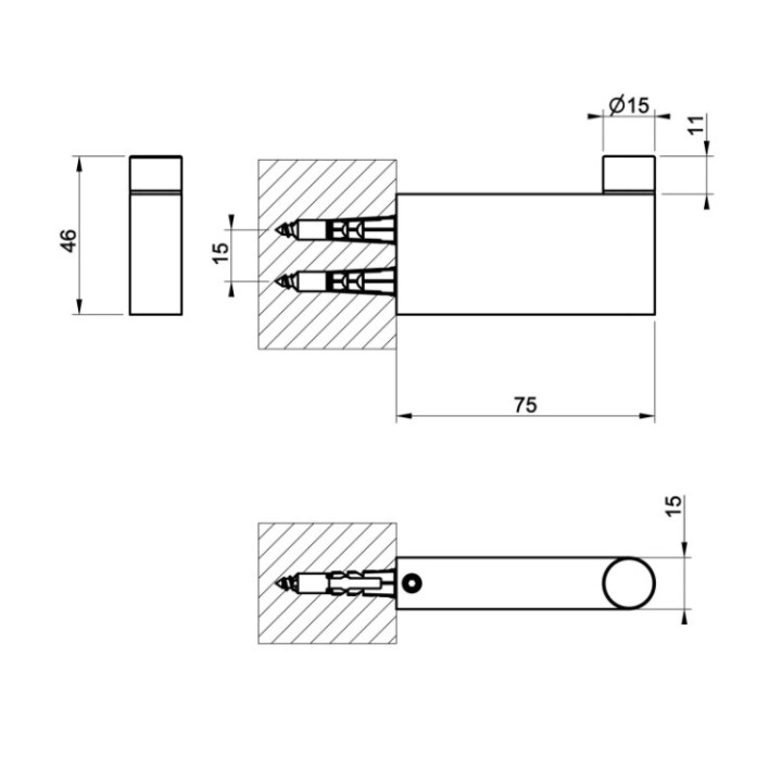 Gessi 66523#706 крючок Black Metal PVD латунь
