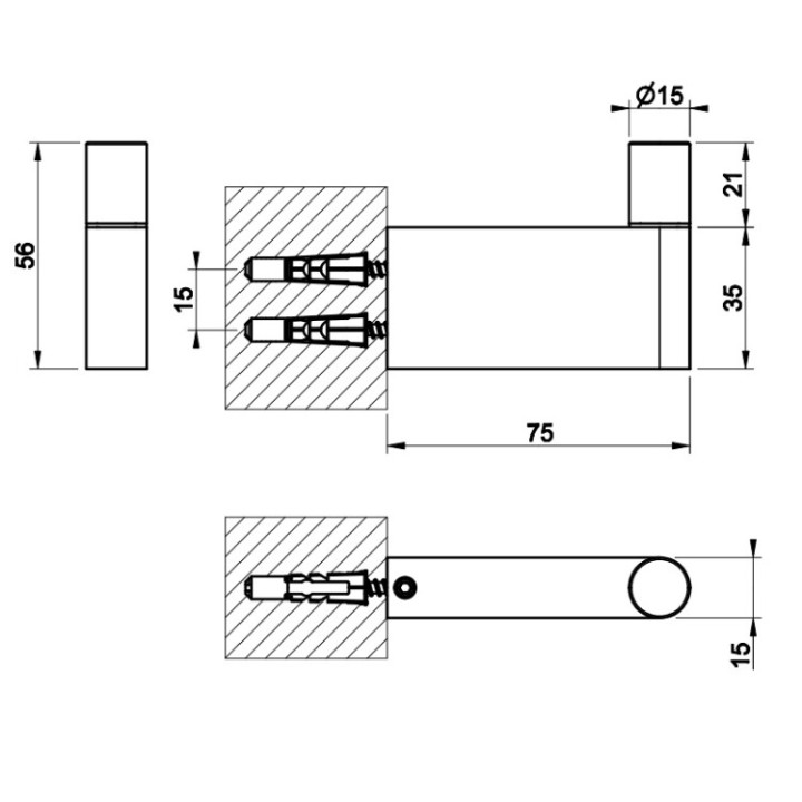 Gessi 70623#726 крючок Habito Diamantato бронза